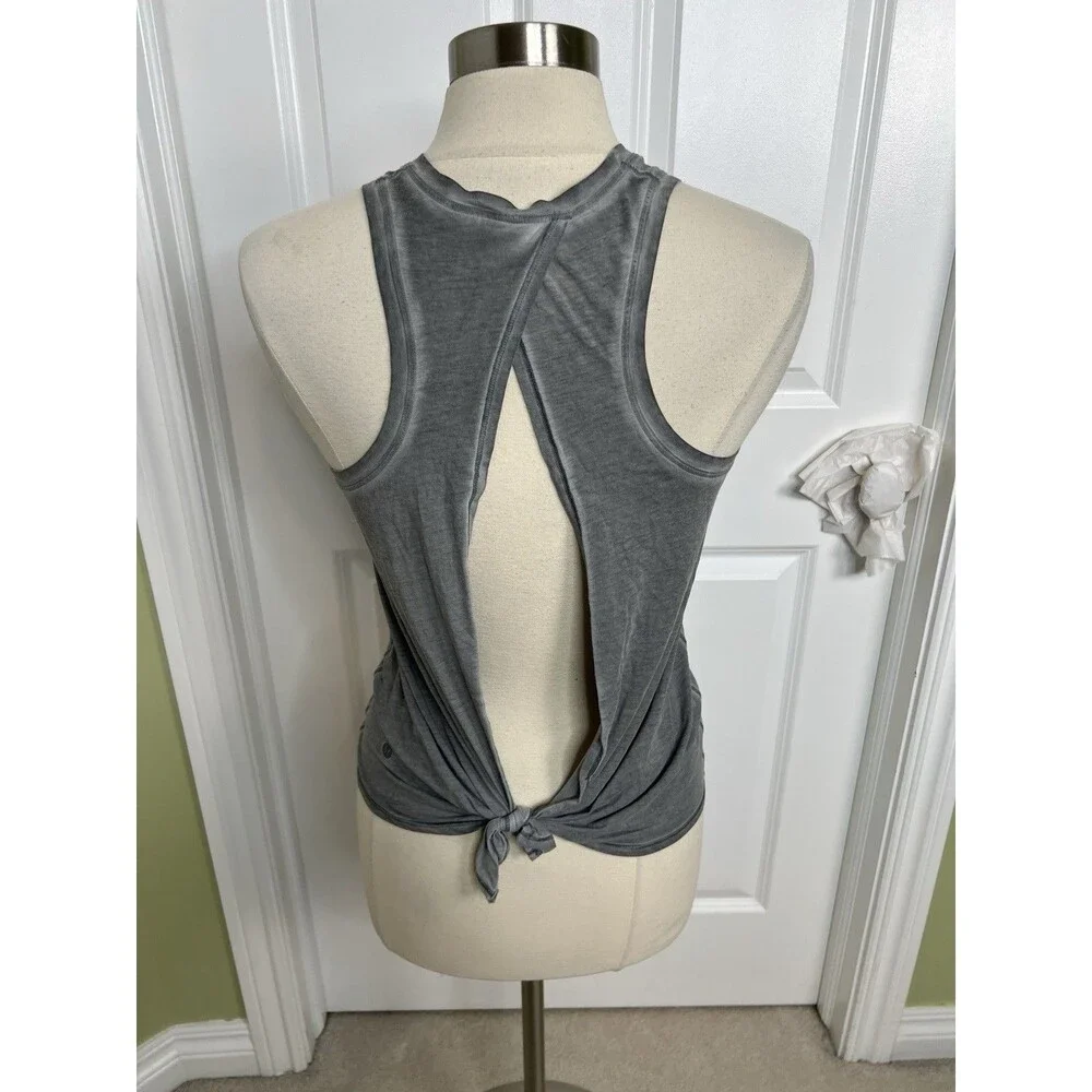 Lululemon All Tied Up Tank *Wash Asphalt Grey Women’s Size 6